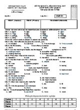 Đề thi học kỳ II môn Tiếng Anh Lớp 10 - Mã đề 004 - Năm học 2016-2017 - Trường THPT Thạnh Lộc